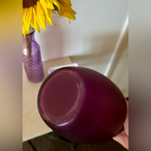 Frosted, deep purple vase 8” - Picture 14 of 16
